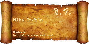 Nika Irén névjegykártya